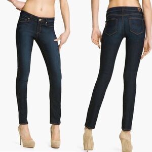Paige Skyline Skinny Dark Blue Jeans Mid Rise Carson Size 25 MSRP $179